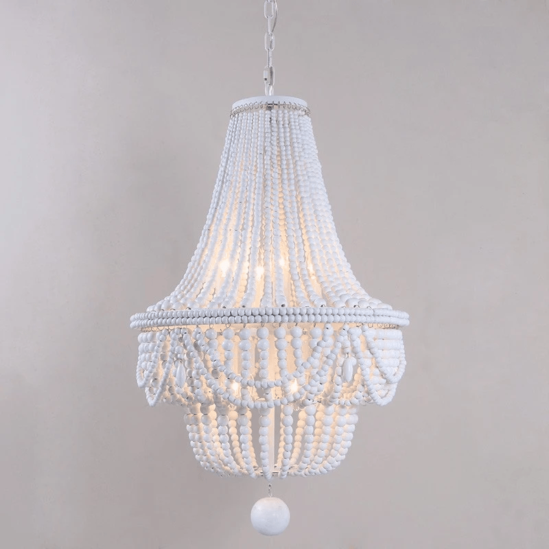 Blue Grey White Beads Chandelier Nordic Lighting for Kitchen Bedroom by Axyaa