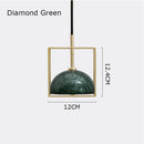 Axyaa Vintage Green Gold Cage LED Pendant Lamps for Bedroom and Living Room