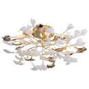 Axyaa Ginkgo Leaf Chandelier: Luxury Post-modern Hall Light for Home, Restaurant, and Bar