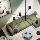 Axyaa Modern Led Chandelier: Gold/Black Living Room Lighting Fixture
