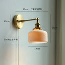 Axyaa Ceramic Copper Arm Wall Lamp with Pull Chain Switch, Japan Style