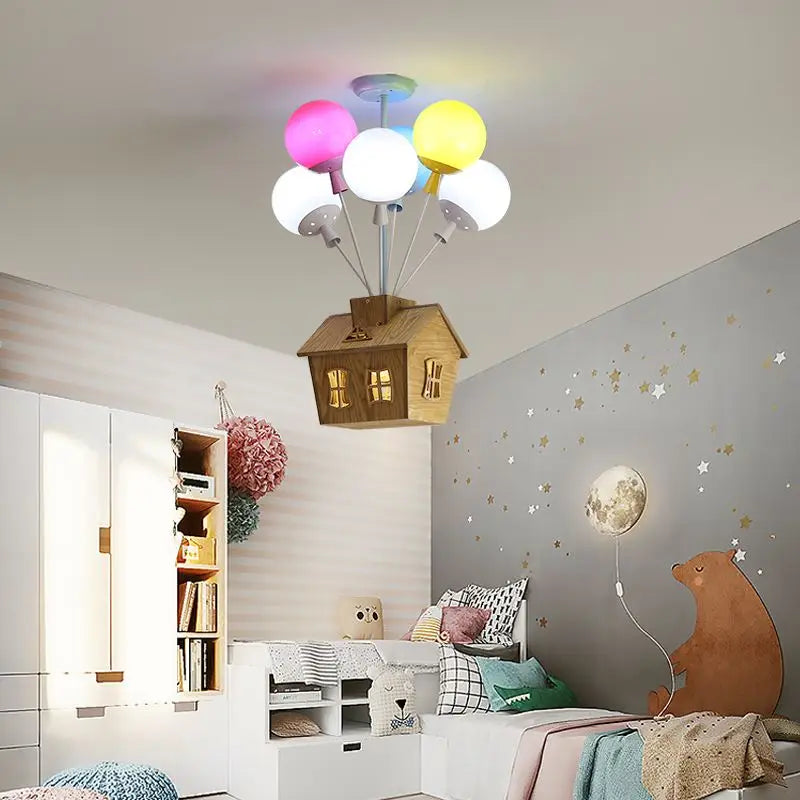 Axyaa Balloon Ceiling Lamp: Kids Room Chandelier for Bedroom, Living Room, Nursery & Indoor Home Decor.