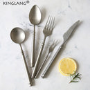 Axya Retro Snow Sand Stainless Steel Steak Flatware Set for Household and Hotel Tableware