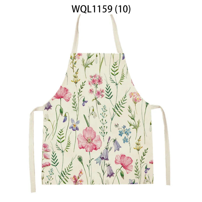 Axyaa Green Leaves Kitchen Apron - Elegant Floral Cooking & Baking Chef Apron