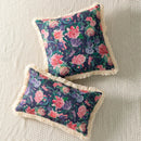 Axyaa Floral Cushion Cover with Tassels - Home Decor for Living Room, Bedroom, Chair