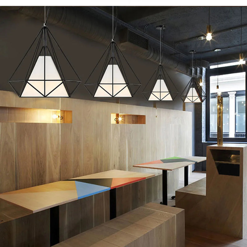 Axyaa Retro Metal Industrial Pendant Light - Modern Minimalist Nordic Loft Cage Lamp