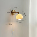 Axyaa Copper LED Wall Light Pull Chain Switch Bathroom Mirror Stair Sconce