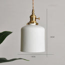 Axyaa Nordic White Ceramic LED Pendant Light with Knob Switch - Modern Copper Hanging Lamp