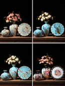 Axyaa European Ceramic Vase Set for Living Room Flower Arrangement