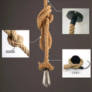 Axyaa Retro Hemp Rope Pendant Light with E27 LED Bulb - Industrial Vintage Hanging Lamp