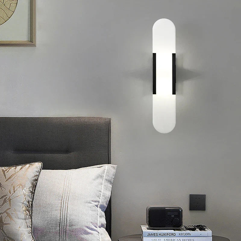 Axya Marble Wall Lamps: Minimalist Nordic LED Sconce for Living Room, Bedroom, and Bathroom