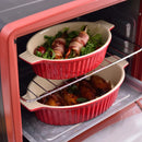 Axyaa 4-Piece Ceramic Handled Oval Baking Dish Set for Lasagne/Pie/Casserole