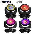 Axyaa 4PCS Beam+Wash RGBW Zoom Moving Head Lighting for Disco KTV Party