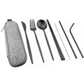 Axyaa Stainless Steel Travel Cutlery Set with Pouch