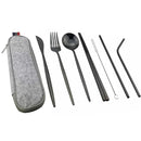 Axyaa Stainless Steel Travel Cutlery Set with Pouch