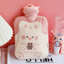 Axyaa Kawaii Bear Hot Water Bottle Plush PVC Cute Hand Foot Warmer