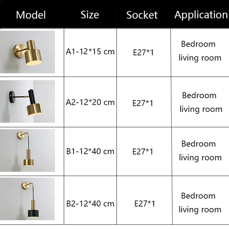 Axyaa Modern Black Gold Wall Sconce Up Down Reading Light