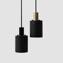 Axya Black Travertine Terrazzo Pendant Light: Industrial Post-Modern Hat Light