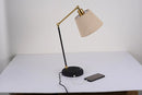 Axyaa Metal USB Desk Lamp with Fabric Shade - LED Table Light