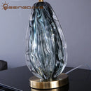 Axyaa Glazed Crystal Table Lamp: Modern Luxury for Bedroom and Living Room
