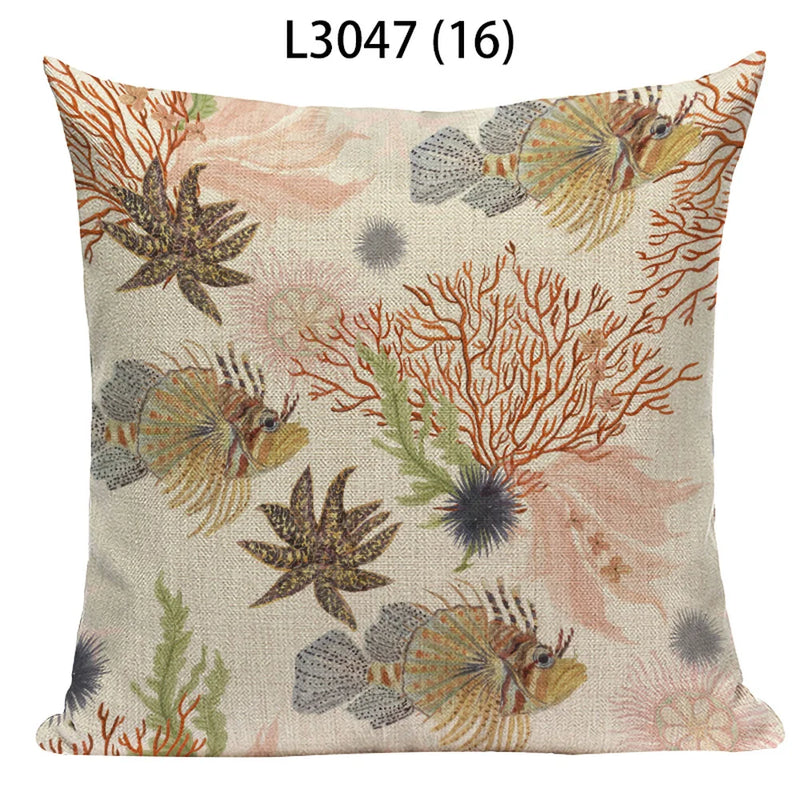Axyaa Ocean Life Pillow Covers for Home Decor