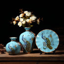 Axyaa Ceramic Vase Set for Home Decor - 3 Piece Wobble Plate Arrangement