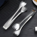 Axyaa Stainless Steel Food Tongs - Non-Slip Meat Salad Bread Serving Clip