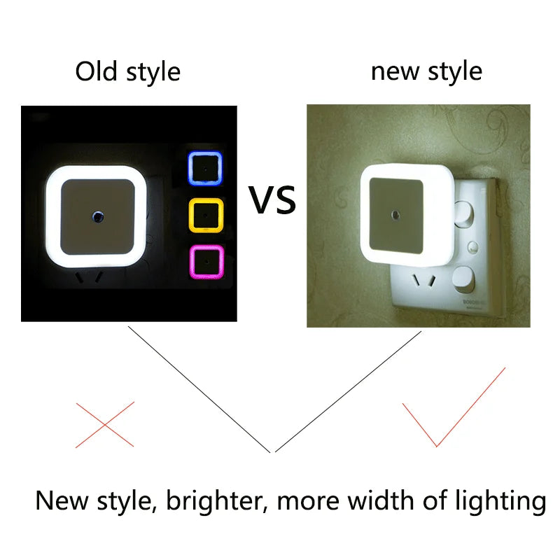 Axya LED Square Night Light Sensor Control for Bedroom Living Room EU/US Plug