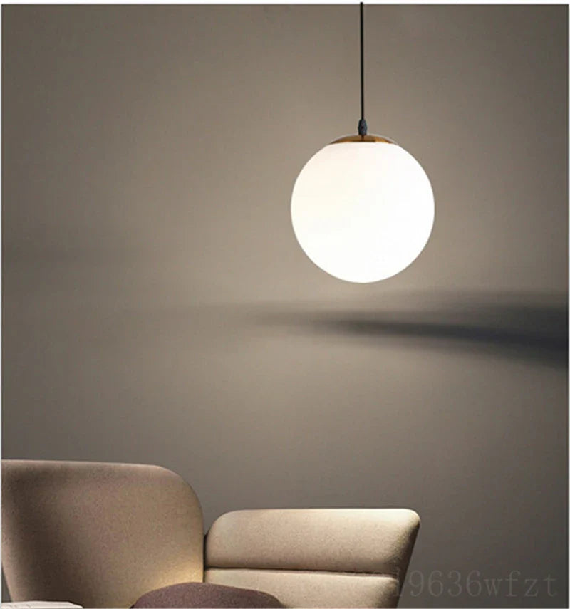 Modern Gold Glass Ball Pendant Lamp by Axya: LED Ceiling Fixture for Living Room Bedroom