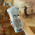 Axyaa Kawaii Bubble Tea Plastic Cup with Straw and Insulation