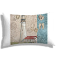 Axyaa Sea Lighthouse with Shells Plush Pillowcase for Home Decoration