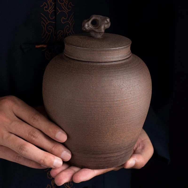 Axya Ceramic Tea Caddy: Stylish Storage Jar & Decorative Gift