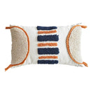 Axyaa Striped Tufted Cushion Cover in Orange Navy for Home Sofa Couch Bed Decor