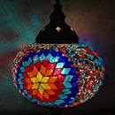 Axyaa Vintage Mosaic Glass Table Lamp Handcrafted Art Deco Bedside Night Light