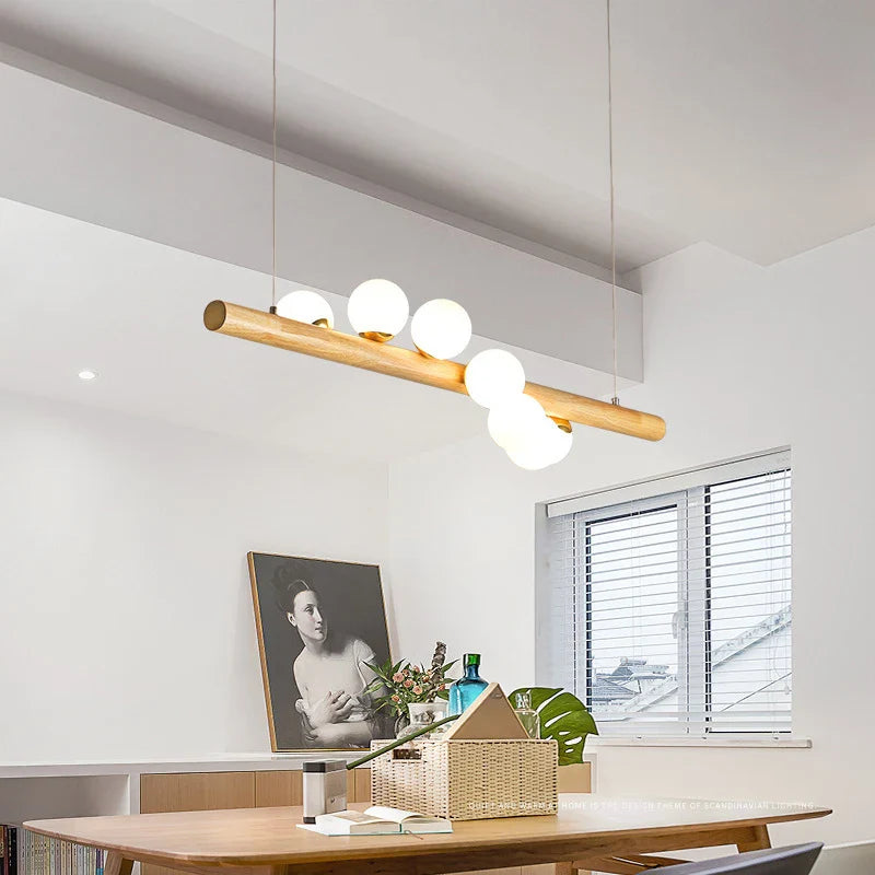 Modern Wood Pendant Light by Axya: Hanging Lamps for Dining Room & Kitchen Island