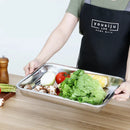 Axyaa Stainless Steel Metal Tray Fruit Serving Plate Kitchen Tool
