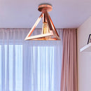 Axyaa Rose Gold Metal Cage Ceiling Lamp for Kitchen Island Bedroom