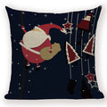 Christmas Cartoon Santa Claus Deer Pillows Covers Merry Christmas Gifts for The New Year by Axyaa