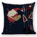Christmas Cartoon Santa Claus Deer Pillows Covers Merry Christmas Gifts for The New Year by Axyaa