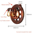Axyaa Vintage Wood Wall Lamp: Industrial Loft Retro Design for Living Room, Bedroom, Cafe