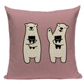 Axyaa Nordic Bear Cushion Cover 45x45cm Cute Cartoon Animal Pillow Case
