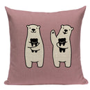 Axyaa Nordic Bear Cushion Cover 45x45cm Cute Cartoon Animal Pillow Case