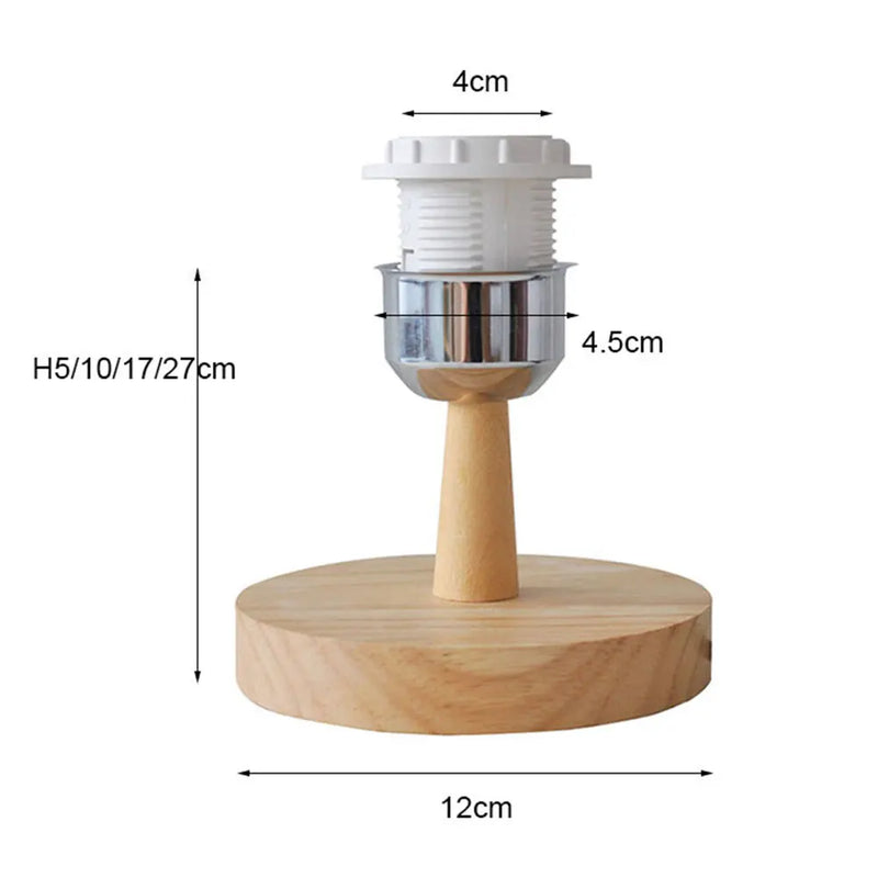 Axyaa Wooden Base Table Lamp Holder with On/Off Switch