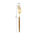 Axyaa 5-Piece Stainless Steel Wooden Handle Dinnerware Set