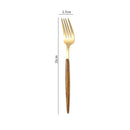 Axyaa 5-Piece Stainless Steel Wooden Handle Dinnerware Set