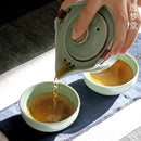 Axya Pale Green Ceramic Tea Set: Teapot, Cup, Travel-ready, Modern Design