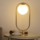 Axyaa Frosted Glass LED Table Light - Black & White Glass Decor Ball, Small Size