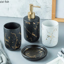 Axya Nordic Gold Ceramic Bathroom Accessories Set