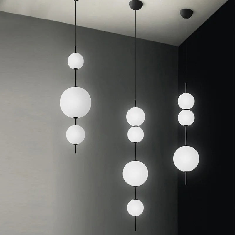 Axyaa Modern Glass Ball Chandelier Pendant Light for Kitchen, Bedroom & Restaurant Decor