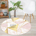 Nordic Geometric Print Round Carpet for Home Decor by Axyaa